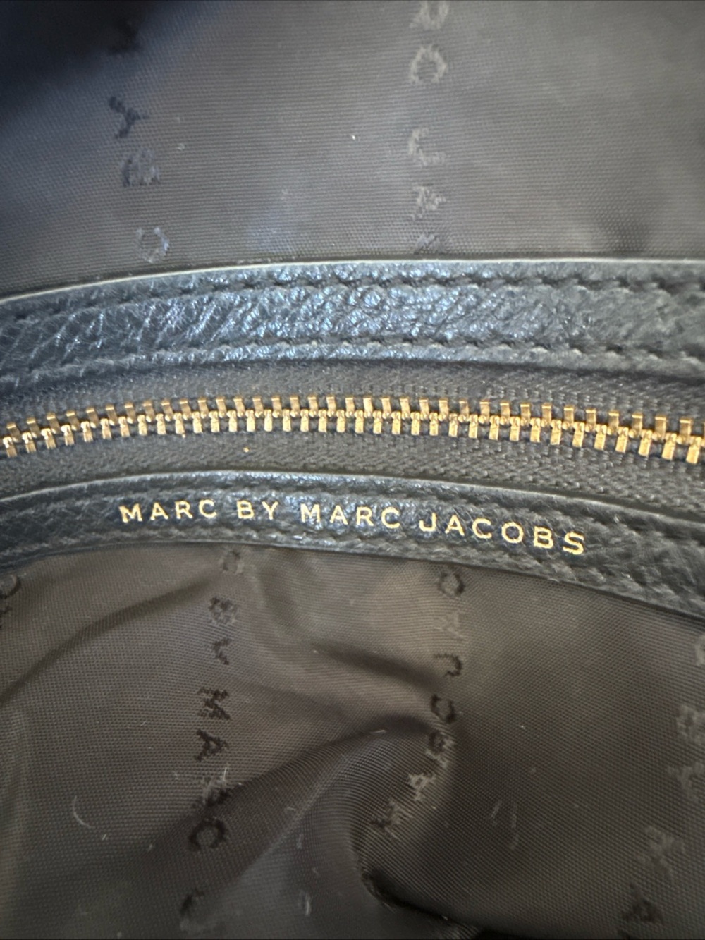 Marc by Marc Jacobs Black Pebble Leather Tote Bag with Gold Hardware - Picture 7 of 12